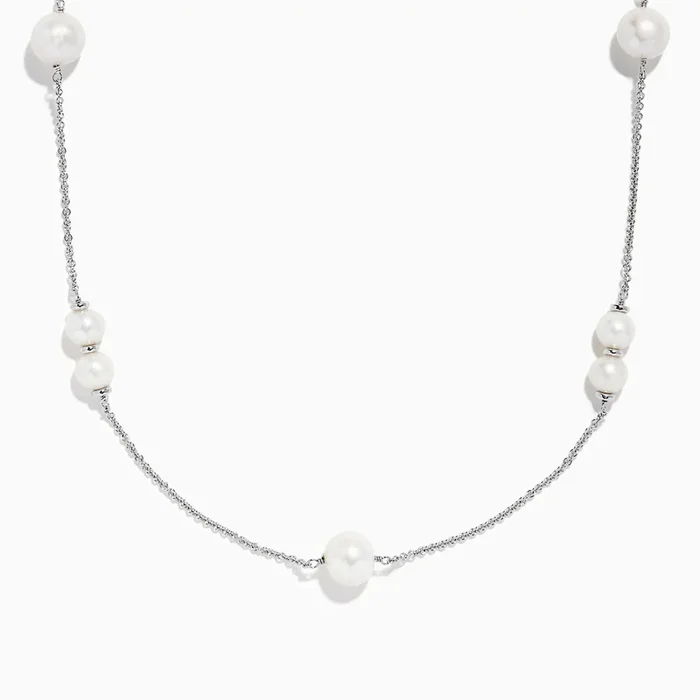 925 Sterling Silver Pearl Necklace with Fresh Water Pearl