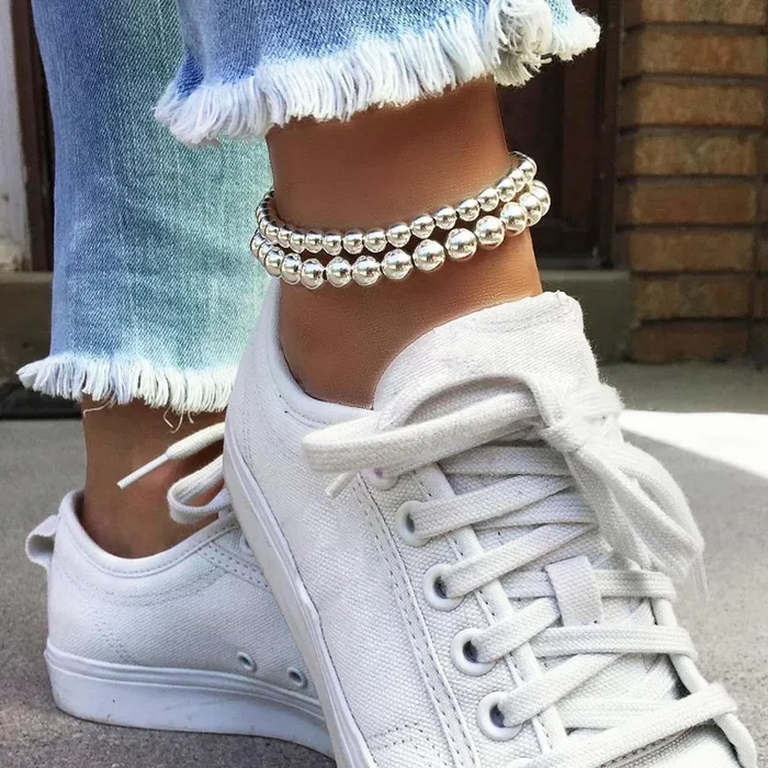 925 Sterling Silver Stretch Anklet (6mm, 8mm), Sterling Silver Anklet, Ankle Bracelet, Anklet