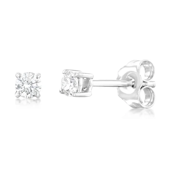 9ct White Gold 0.20 Carat Diamond Stud Earrings
