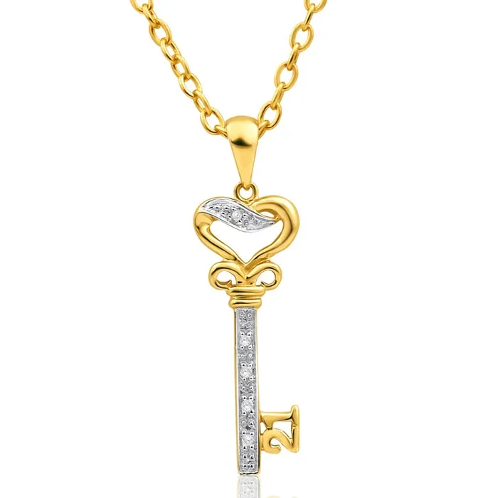 9ct Yellow Gold Diamond Set ’21’ Key Pendant