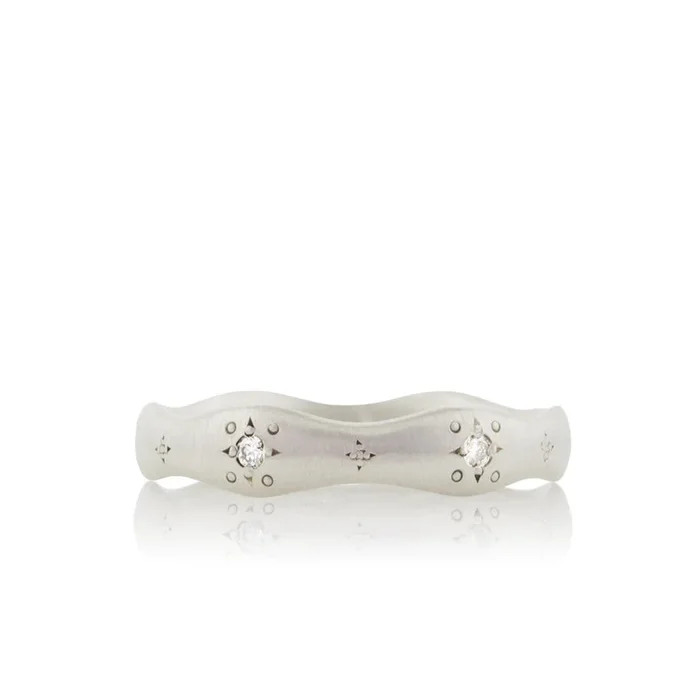Adel Chefridi Etched Wavy Diamond Ring