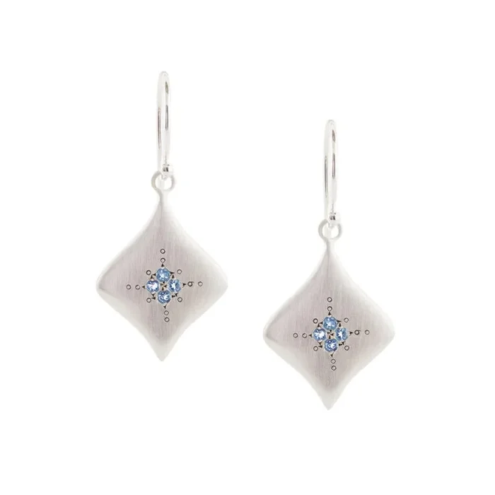 Adel Chefridi Silver Night Aquamarine Earrings
