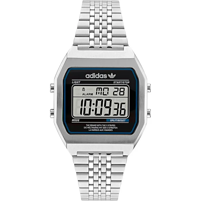 Adidas AOST22072 Digital Two Silver Tone Unisex Watch
