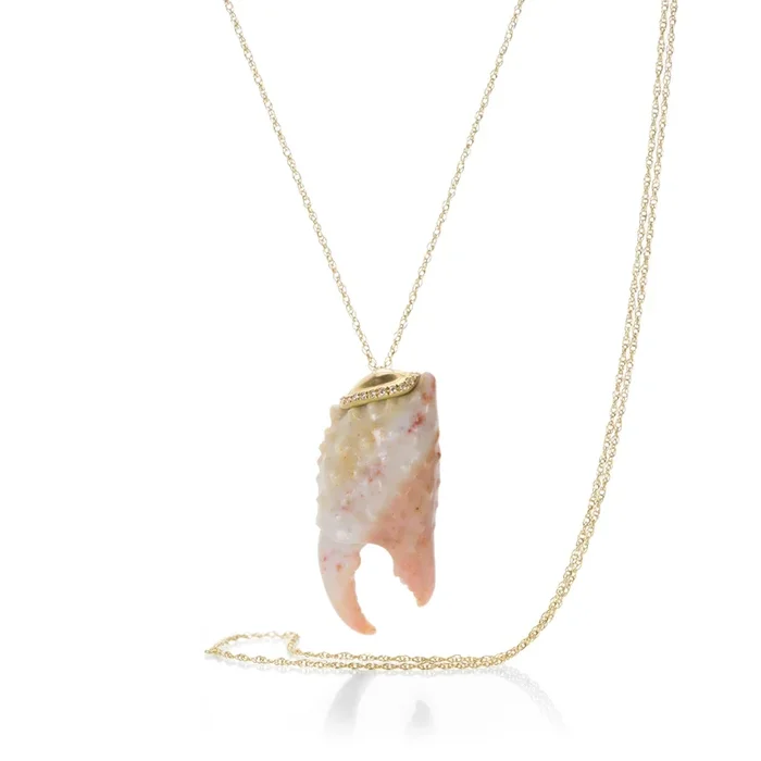 Agate Crab Claw Pendant Necklace