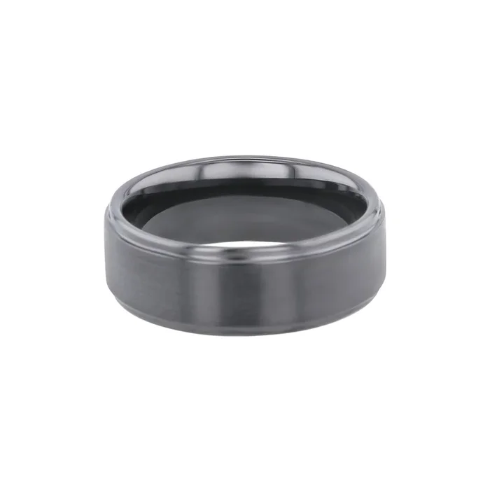 Ajax Black Ceramic Wedding Ring – 8mm