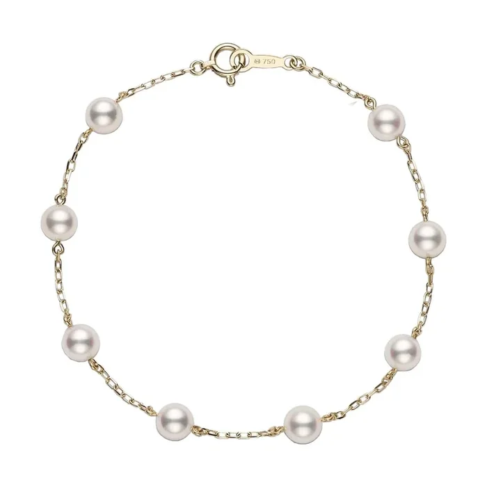 Akoya Cultured Pearl Station Everyday Essentials Bracelet (6-5.5mm A+)