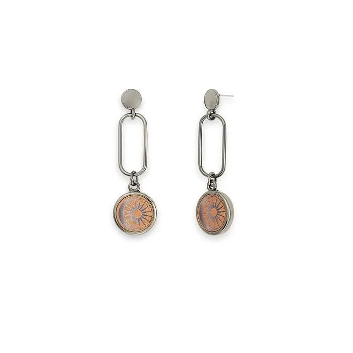 ALEX AND ANI Cosmic Balance Drop Earrings, Midnight Silver