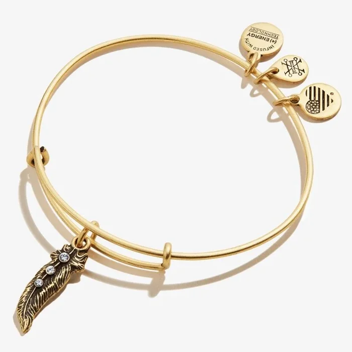 ALEX AND ANI Feather Charm Bangle