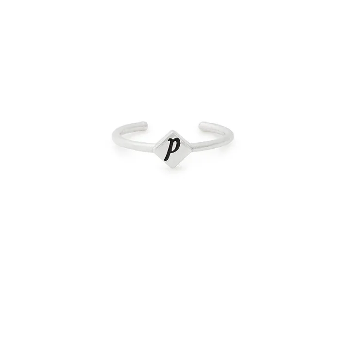 ALEX AND ANI Initial P Adjustable Ring