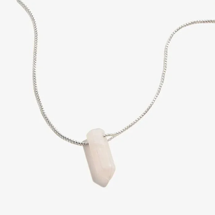 ALEX AND ANI Rose Quartz 18 in. Adjustable Necklace