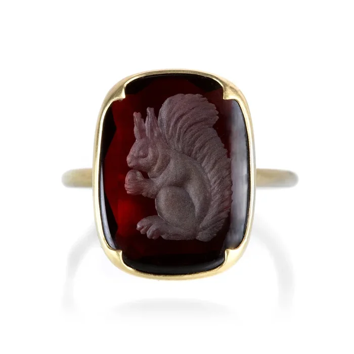 Almandine Garnet Squirrel Ring
