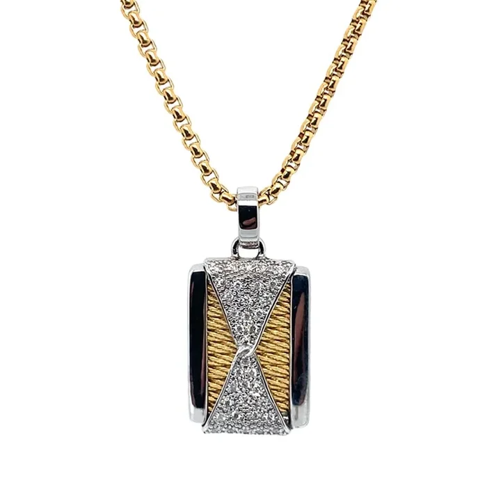 Alor 14K White Gold & Stainless Steel Diamond Necklace