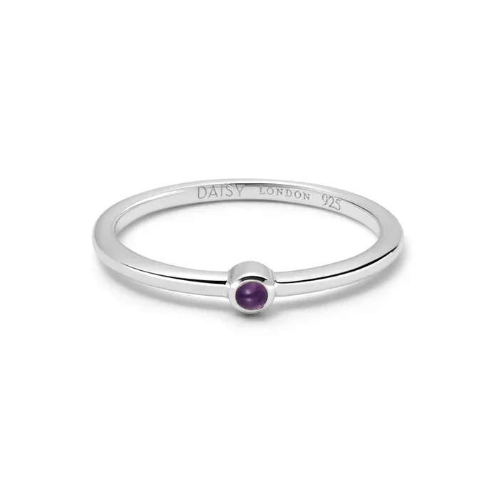 Amethyst Healing Stone Ring Sterling Silver