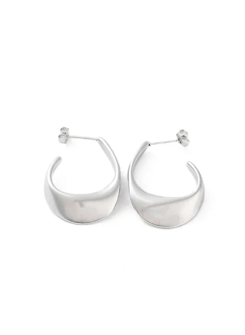 Andee Twisted Silver Teardrop Hoops