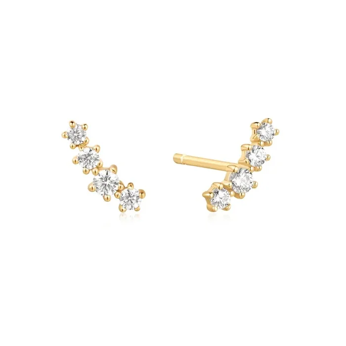 Ania Haie Cubic Zirconia Earrings in Sterling Silver with 14kt Gold Plate
