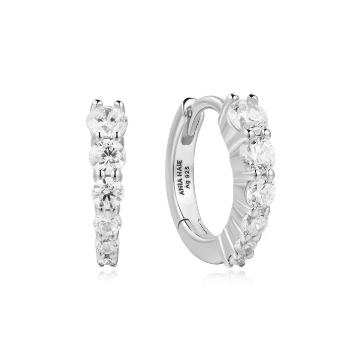 Ania Haie Cubic Zirconia Hoops in Sterling Silver