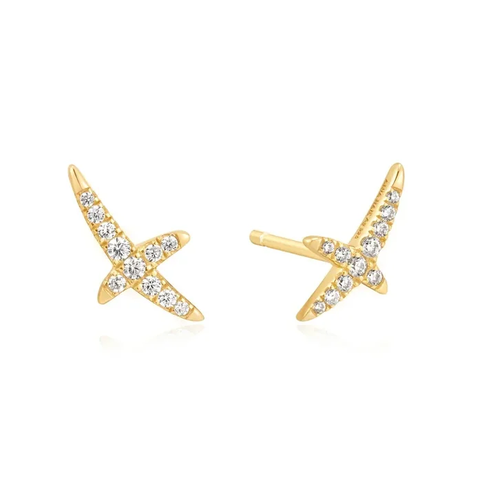 Ania Haie Cubic Zirconia Kiss Earring in Sterling Silver with 14kt Gold Plate