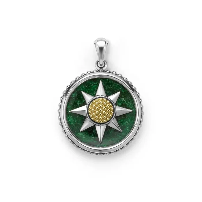 Anthem Two-Tone Jade Circle Burst Amulet