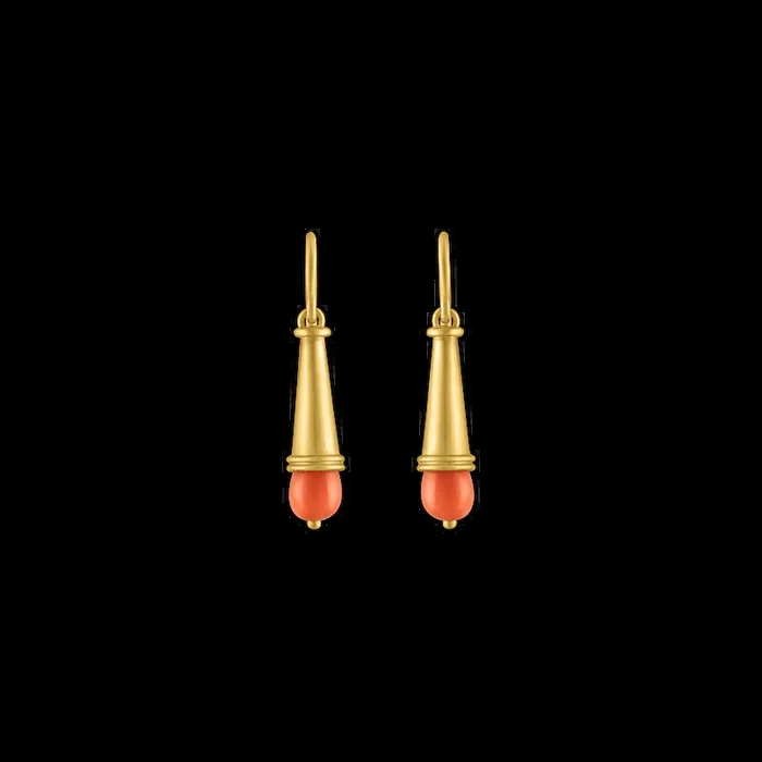 Antique Coral Becher Earrings
