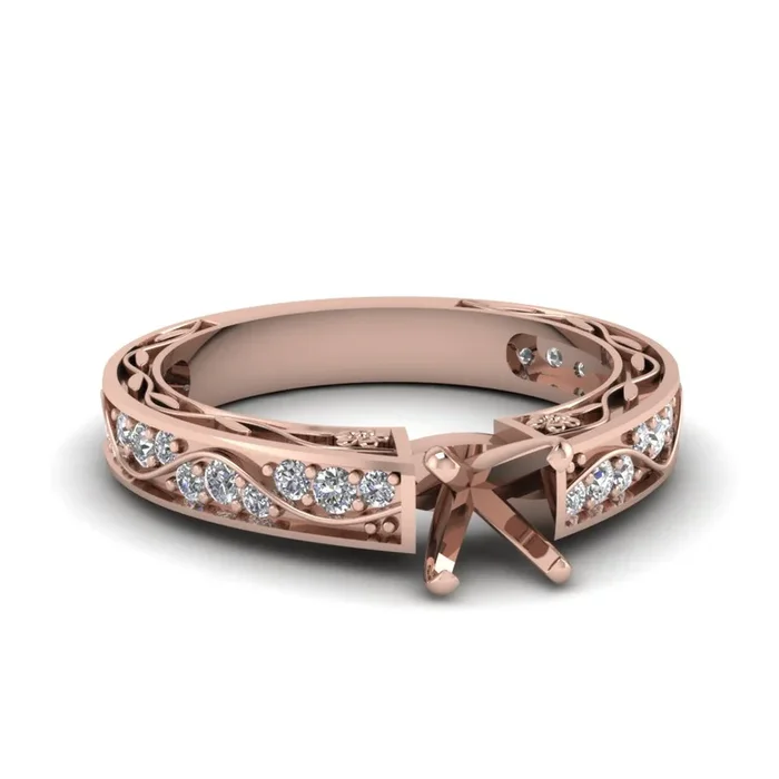 Antique Filigree Semi Mount Ring