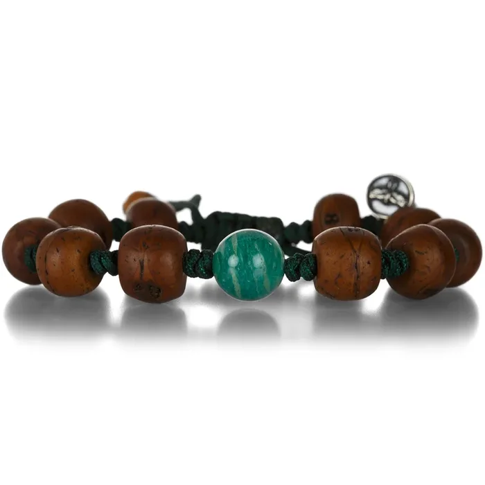 Antique Tibetan Bodhi Seed Bracelet with Amazonite