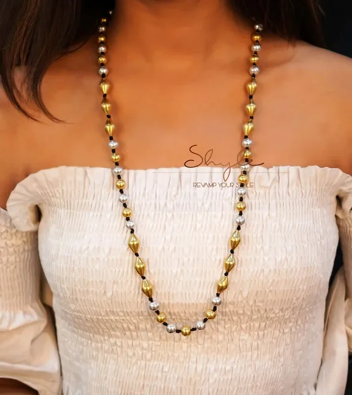 Anvaya Dual Tone Versatile Bead Necklace