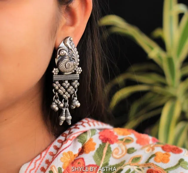Anvaya Peacock Jali Ghughri Earrings