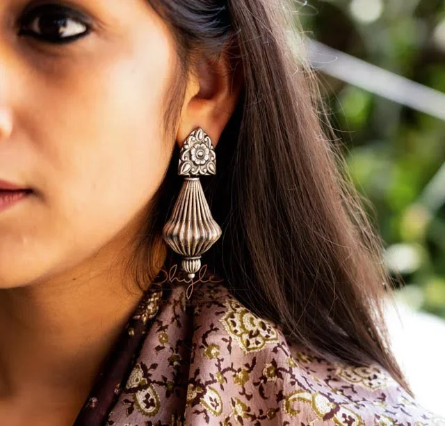 Anvaya Vintage Inspired Bold Drop Earrings