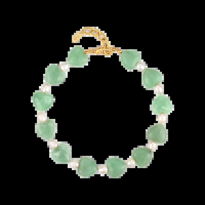 Aqua Heart Stone Necklace