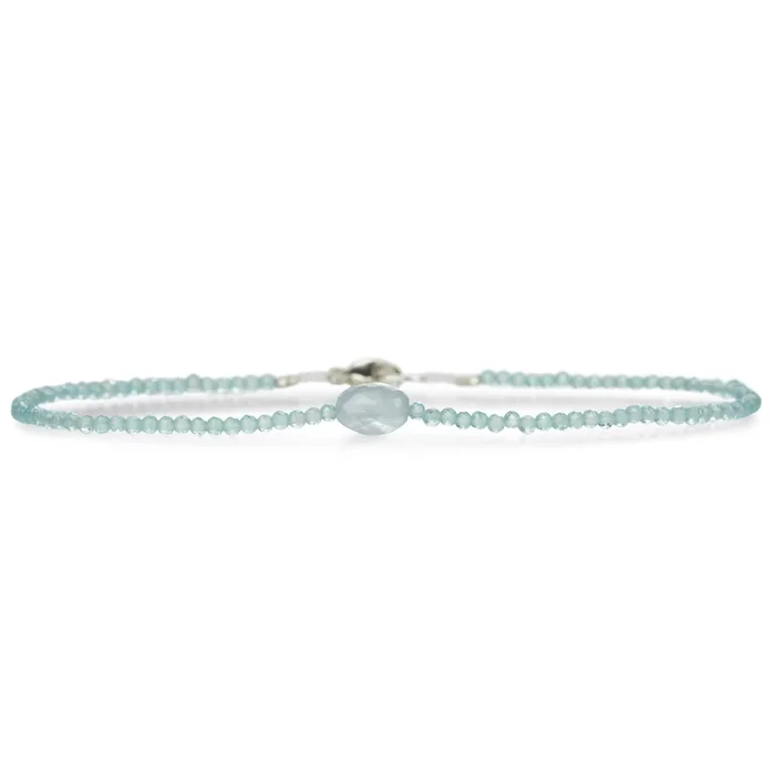 Aquamarine and Apatite Beaded Bracelet