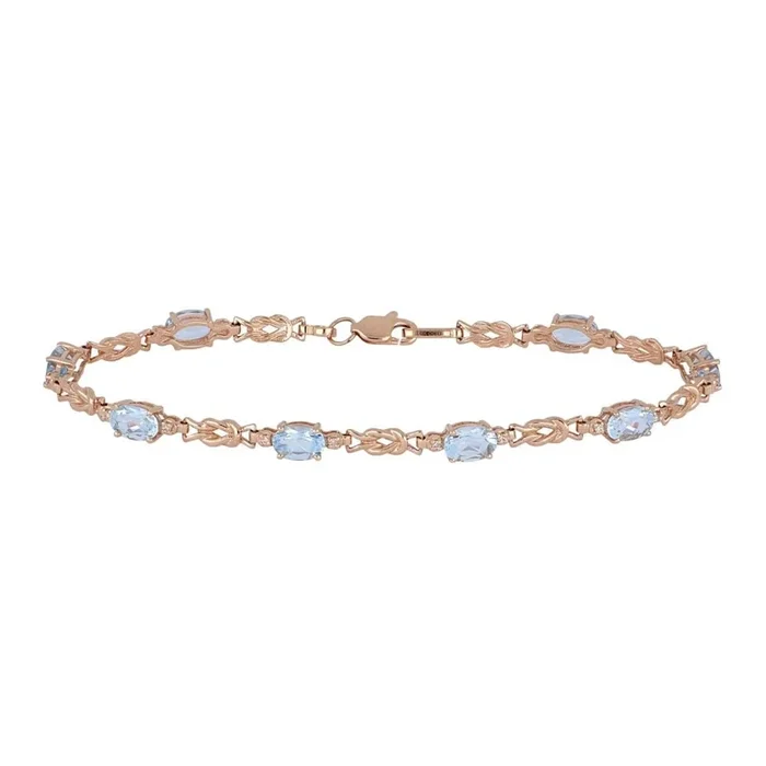 Aquamarine Bracelet (Aquamarine 3.73 cts. White Diamond 0.09 cts.)