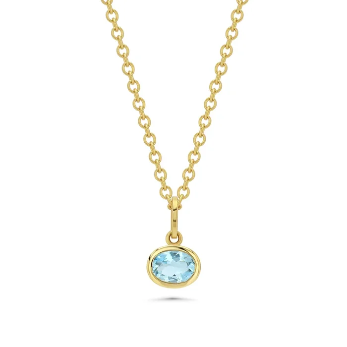 AQUAMARINE OVAL BIRTHSTONE CHARM