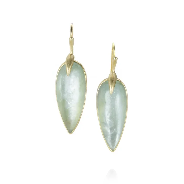 Aquamarine Simple Bird Earrings