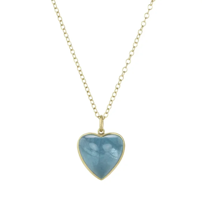 Aquamarine Sweetheart Pendant Necklace