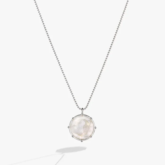 Aquarius Zodiac Double-Sided Charm Necklace