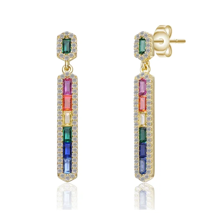 Arc en Ciel Linear Dangle Earrings
