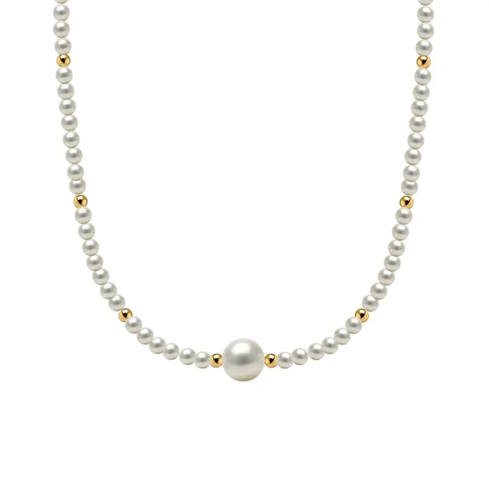 Aria | Gold Filled Beaded Necklace with Pearls