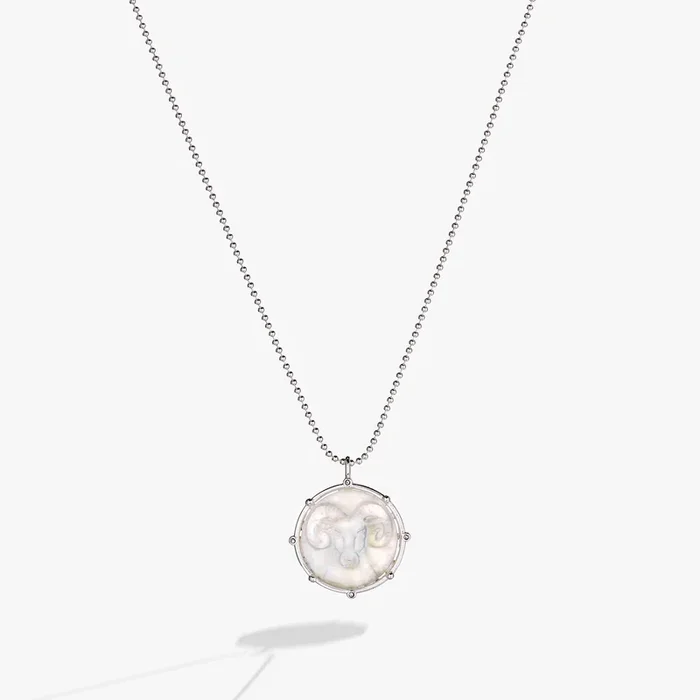 Aries Zodiac Double-Sided Charm Necklace