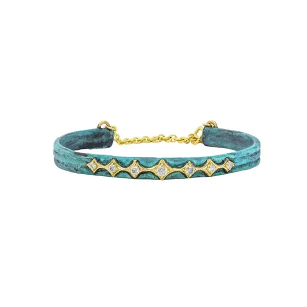 Artifact Teal Patina with White Diamonds Bracelet