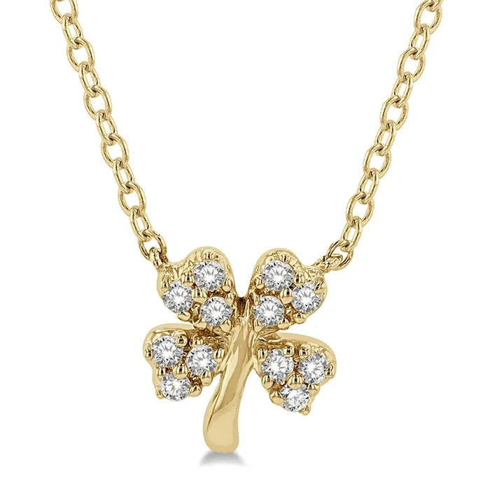 Ashi .10ctw Diamond Clover Necklace