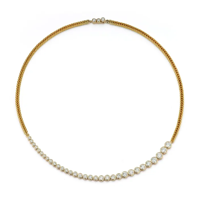 Asymmetrical Diamond Bubble Necklace