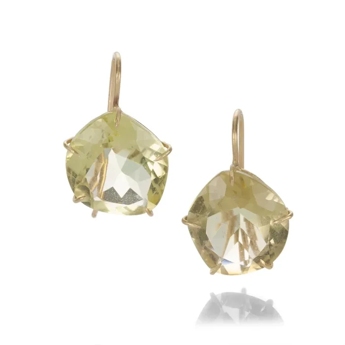 Asymmetrical Faceted Citrine Earrings