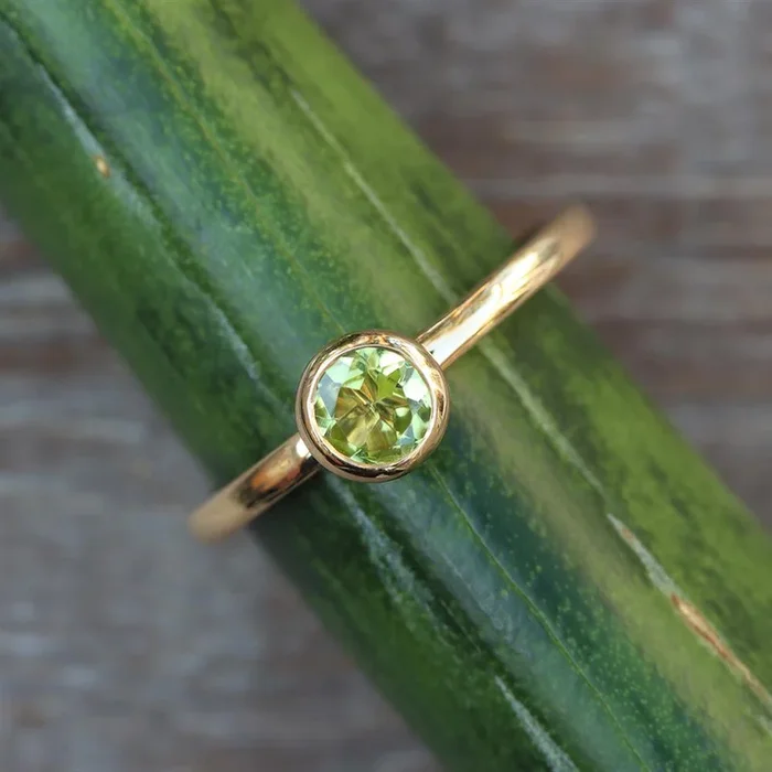 August Stackable Birthstone Ring in 14k Yellow Gold