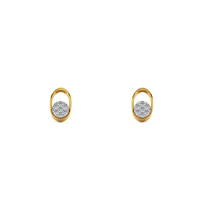 Aurora Oval 9KT Gold Lab Grown Diamond Stud Earring
