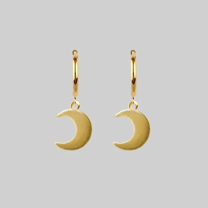 AYSU. Mini Moon Hoop Earrings – Gold