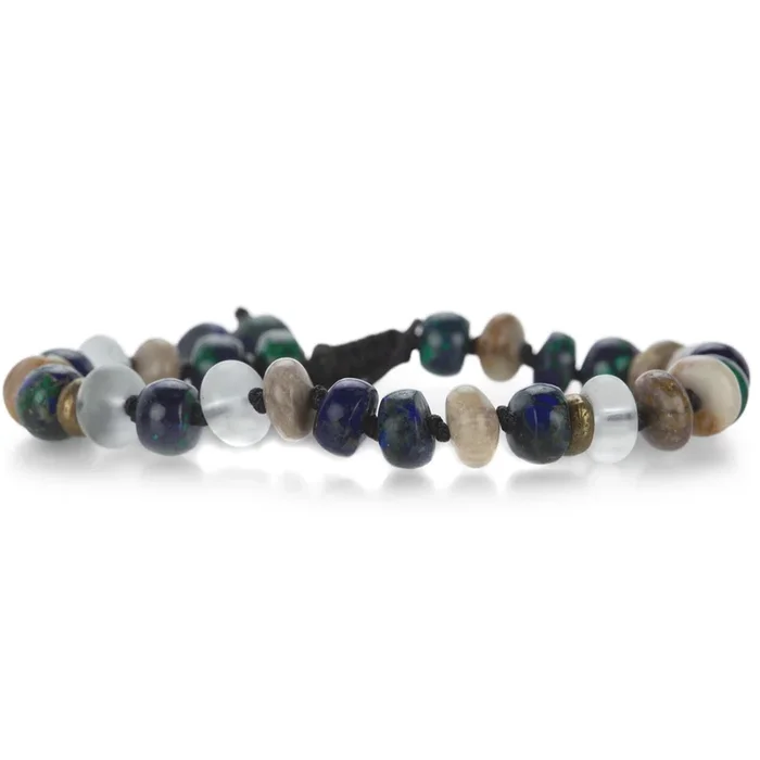 Azurite, Malachite, Quartz and Opalite Bracelet