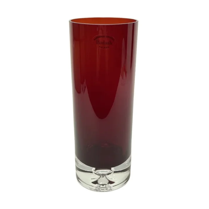 Badash Deep Red Cylinder 10″Vase