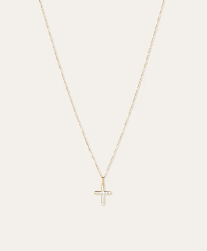 Baguette Cross Necklace