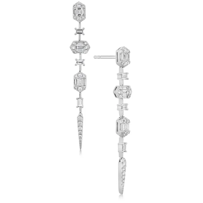Baguette Diamond Dangle Earrings