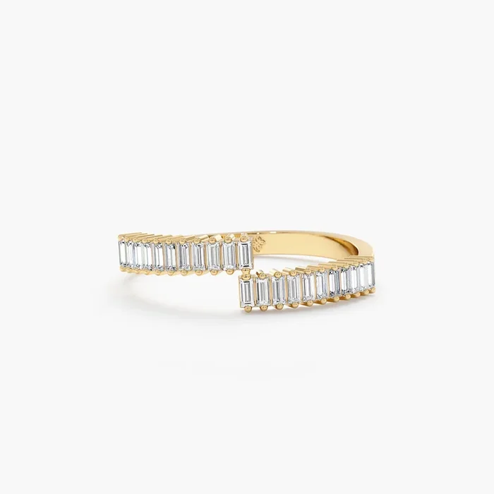 Baguette Diamond Spiral Ring, Bella
